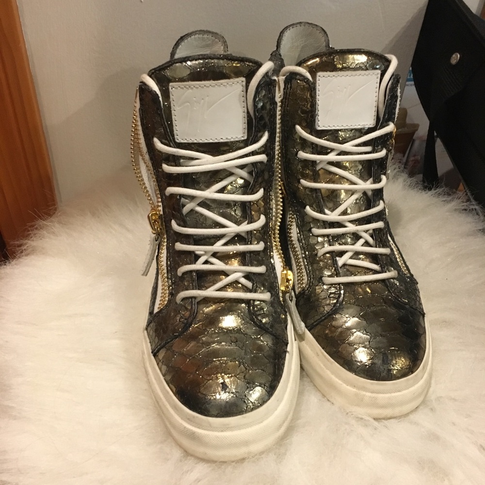 Giuseppe Zanotti Metallic Gold Skin High Tops